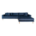Lido Lounge Sofa - højrevendt i mørkeblå velour