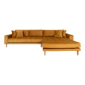 Lido Lounge Sofa - højrevendt i sennepsgul velour