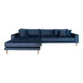 Lido Lounge Sofa - venstrevendt i mørkeblå velour