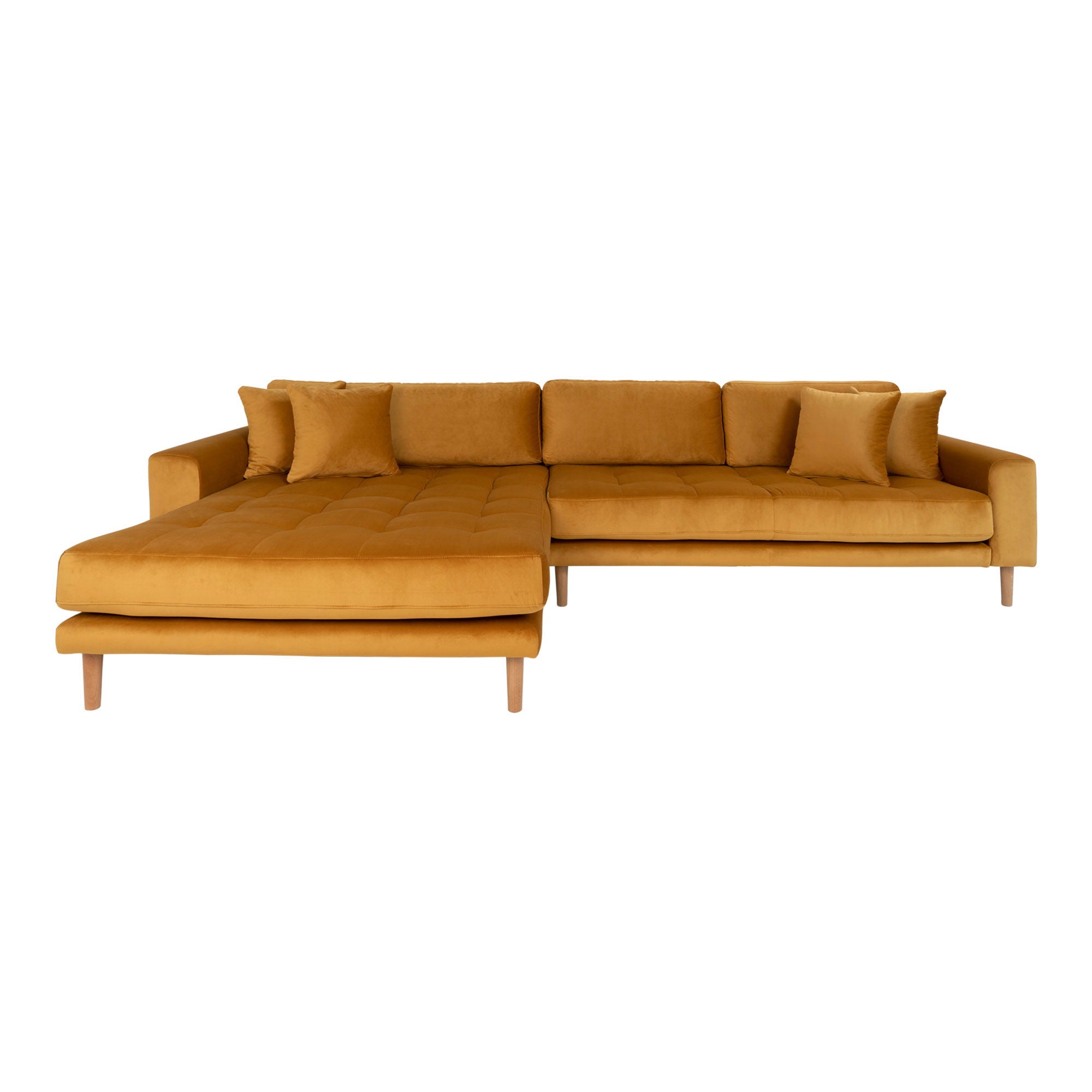 Lido Lounge Sofa - venstrevendt i sennepsgul velour