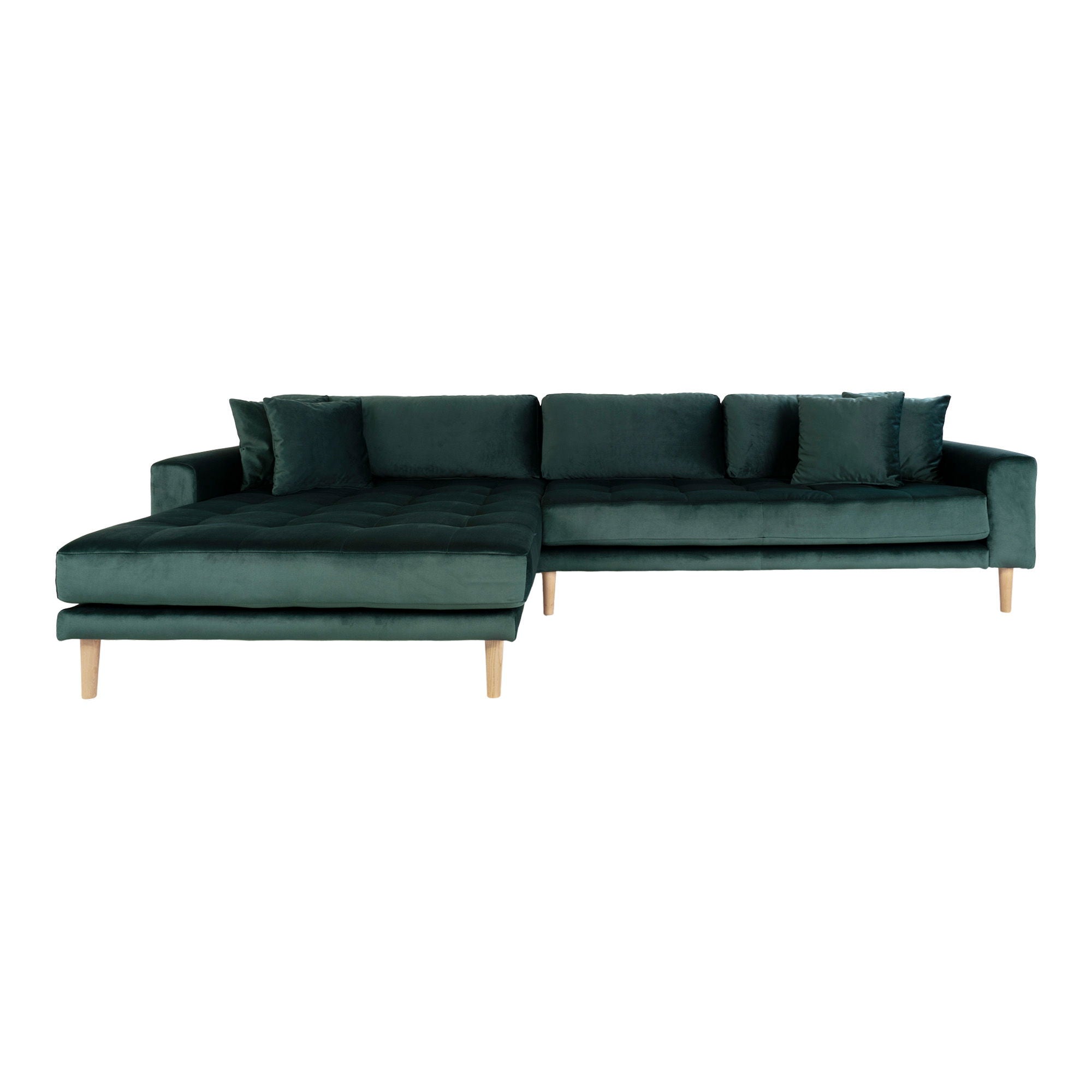 Lido Lounge Sofa - venstrevendt i mørkegrøn velour