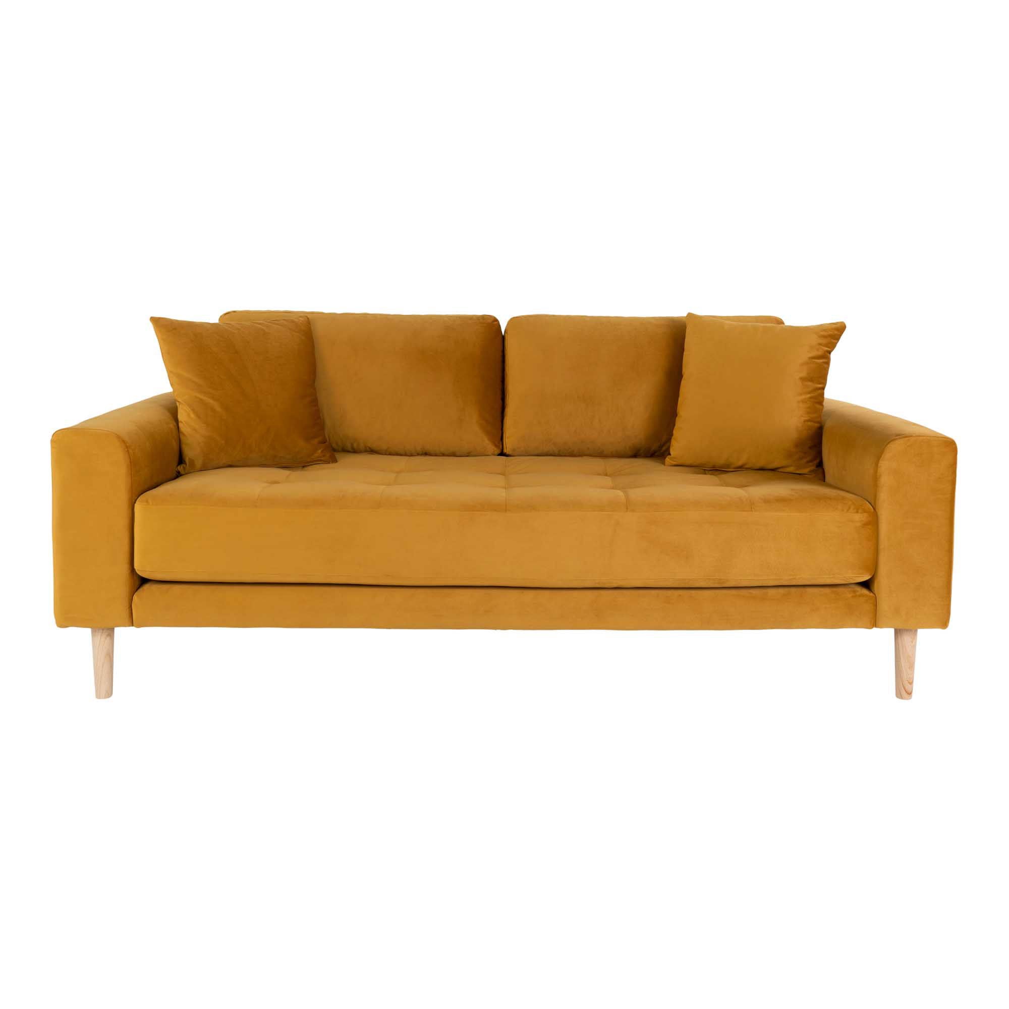 Lido 2,5 Personers Sofa - sennepsgul velour