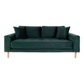 Lido 2,5 Personers Sofa - mørkegrøn velour