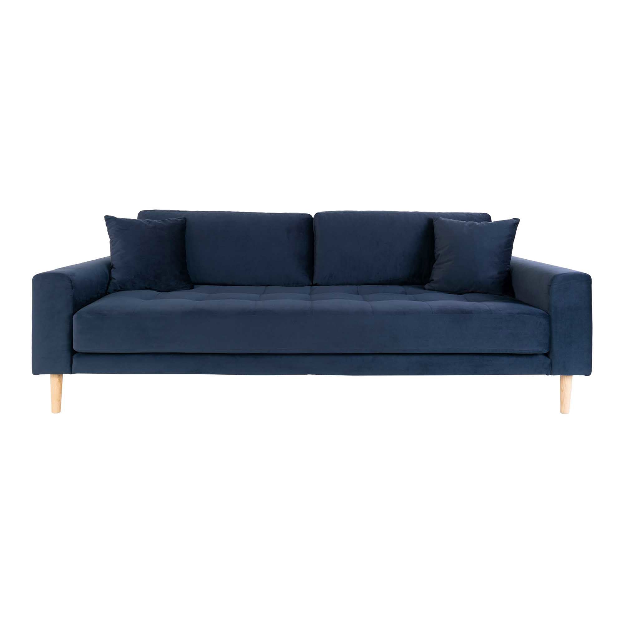 Lido 3 Personers Sofa - mørkeblå velour