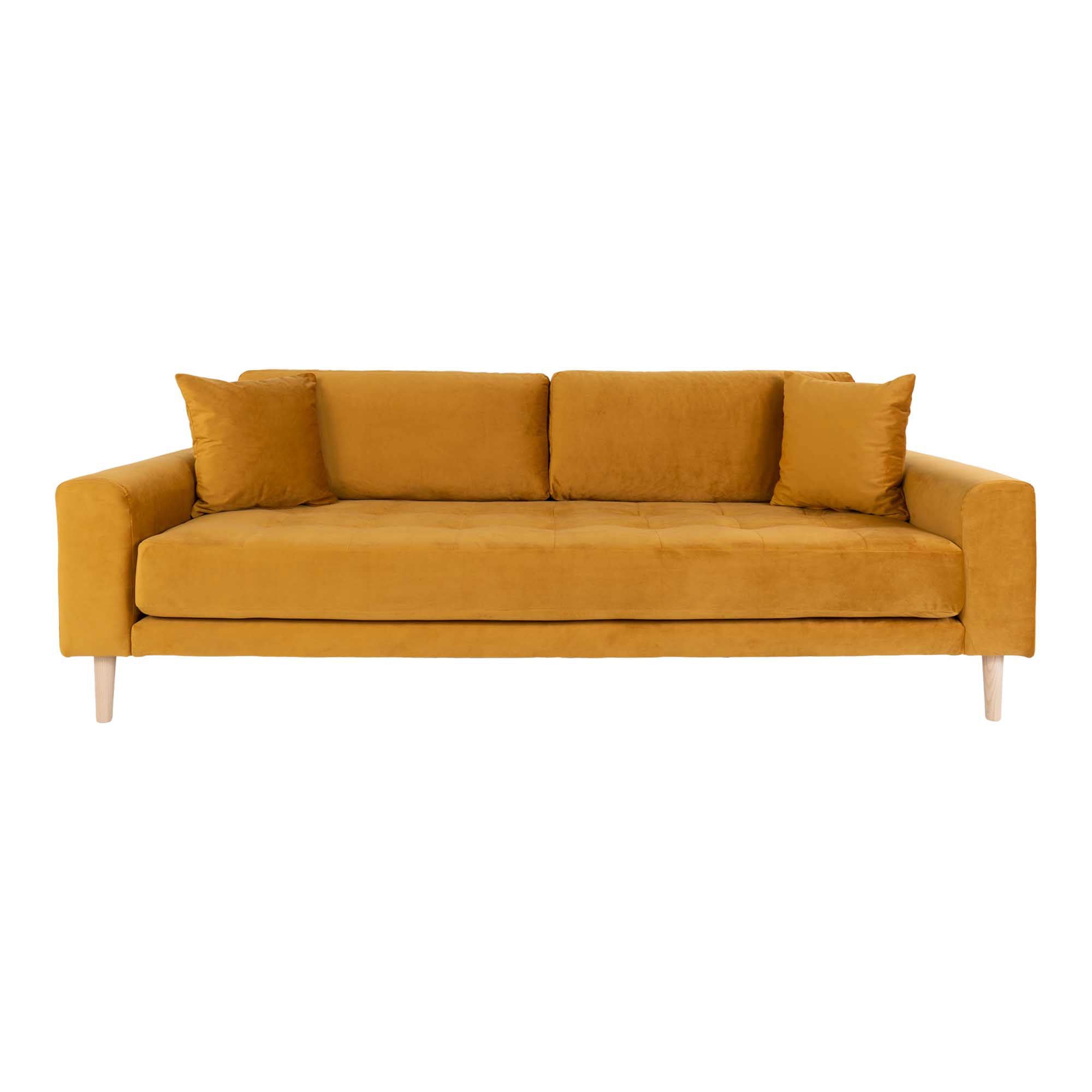 Lido 3 Personers Sofa - sennepsgul velour